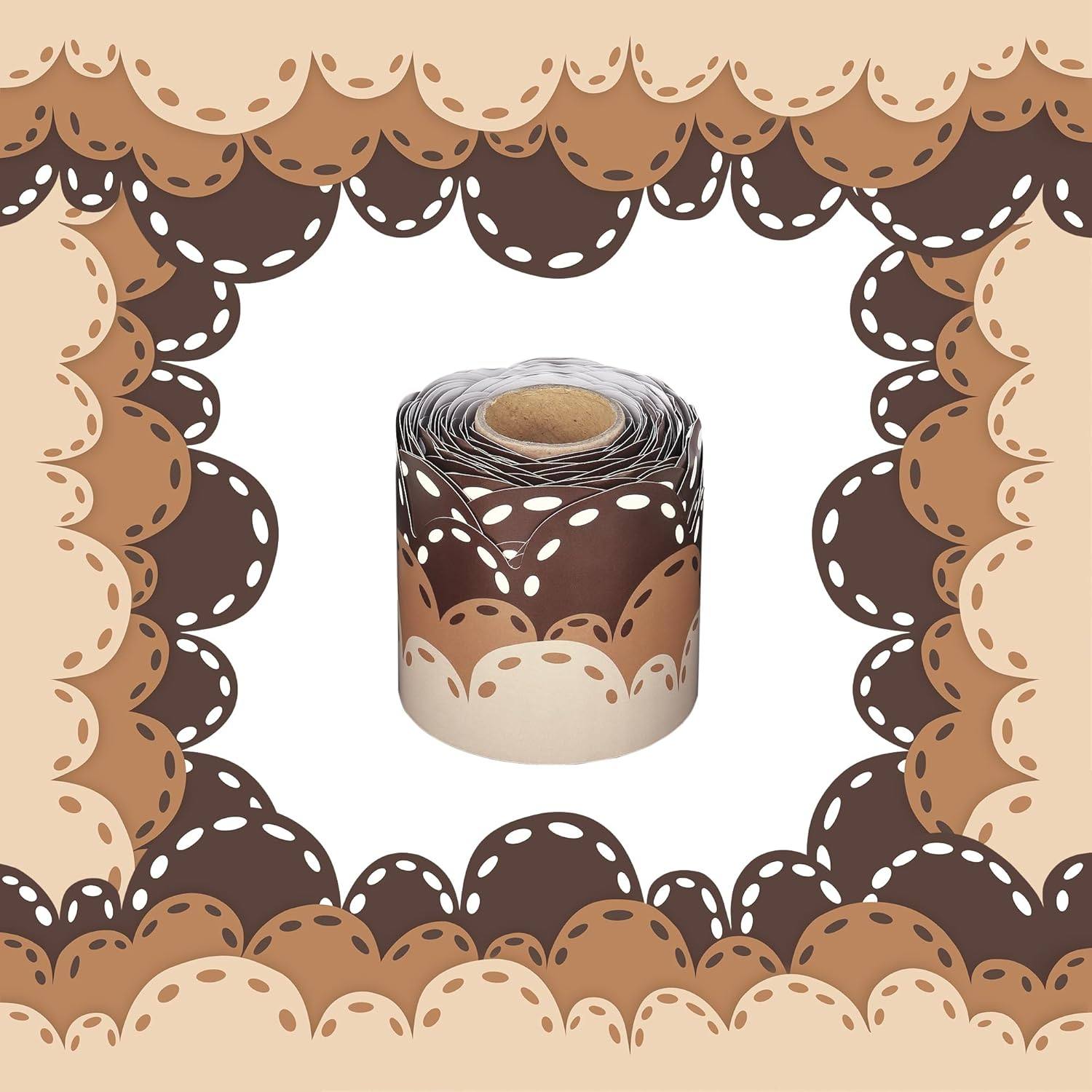 ins棕色不规则边框墙面美化装饰贴纸造景diy自粘踢脚线地脚线