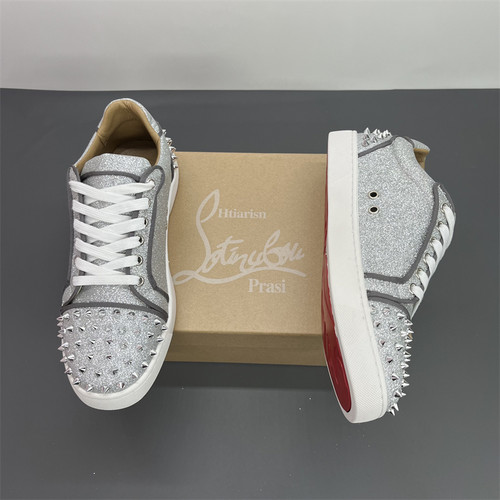 板鞋男2026春季新款爆款LACL铆钉红底鞋潮流系带水钻低帮板鞋男