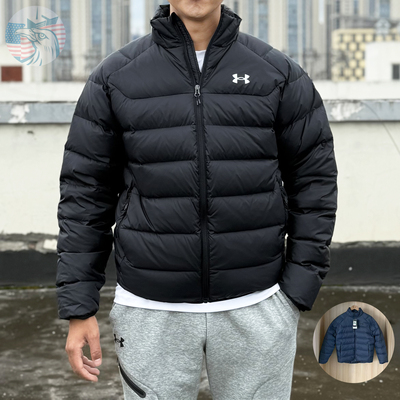 安德玛2025Core短款立领羽绒服男