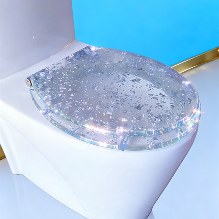 银箔树脂马桶盖 UVO型家用通用老式马桶圈加厚坐便器盖厕所板配件