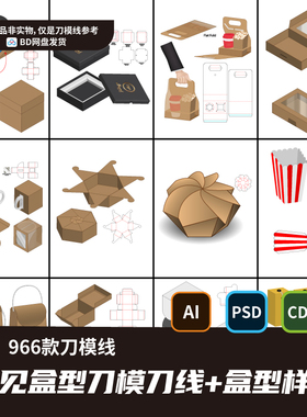 异形包装盒纸盒礼品盒结构图平面展开刀模刀版图格式矢量设计素材