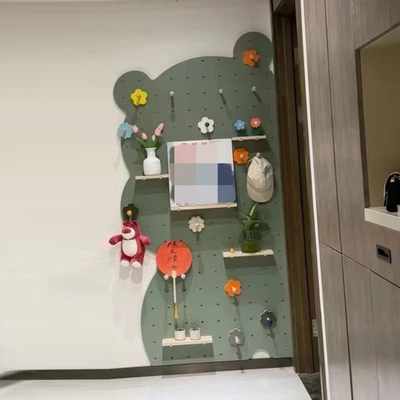 定制实木洞洞板置物层板架子配件小熊云朵木质挂钩彩色火柴棍木棒