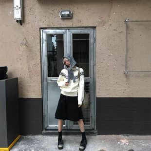 韩国 秋冬慵懒高级尔岛绞花针织纺羊毛绒圆领舒适透气插肩毛衣