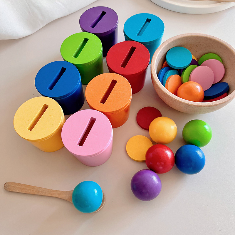 宝宝颜色配对分类杯启蒙认知教具