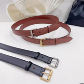 子皮带头层牛皮女 饰腰带配裙子裤 3.4CM复古时尚 真皮杨树林针扣装