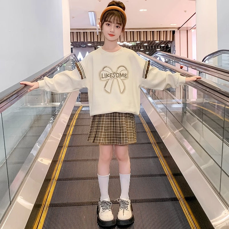 女童秋装百褶裙8学院风套装20儿童运动套装