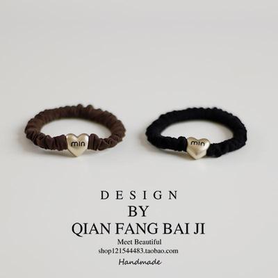 min爱心发绳高弹力耐用橡皮筋扎头发头绳女新款高端小肠发圈简约