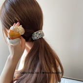 简约气质发绳高级感醋酸发圈扎马尾人鱼姬白头绳女耐用皮套橡皮筋