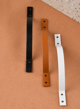 现代简约衣柜橱柜抽屉长条拉手把手北欧扁铁皮拉手黑色白色棕色