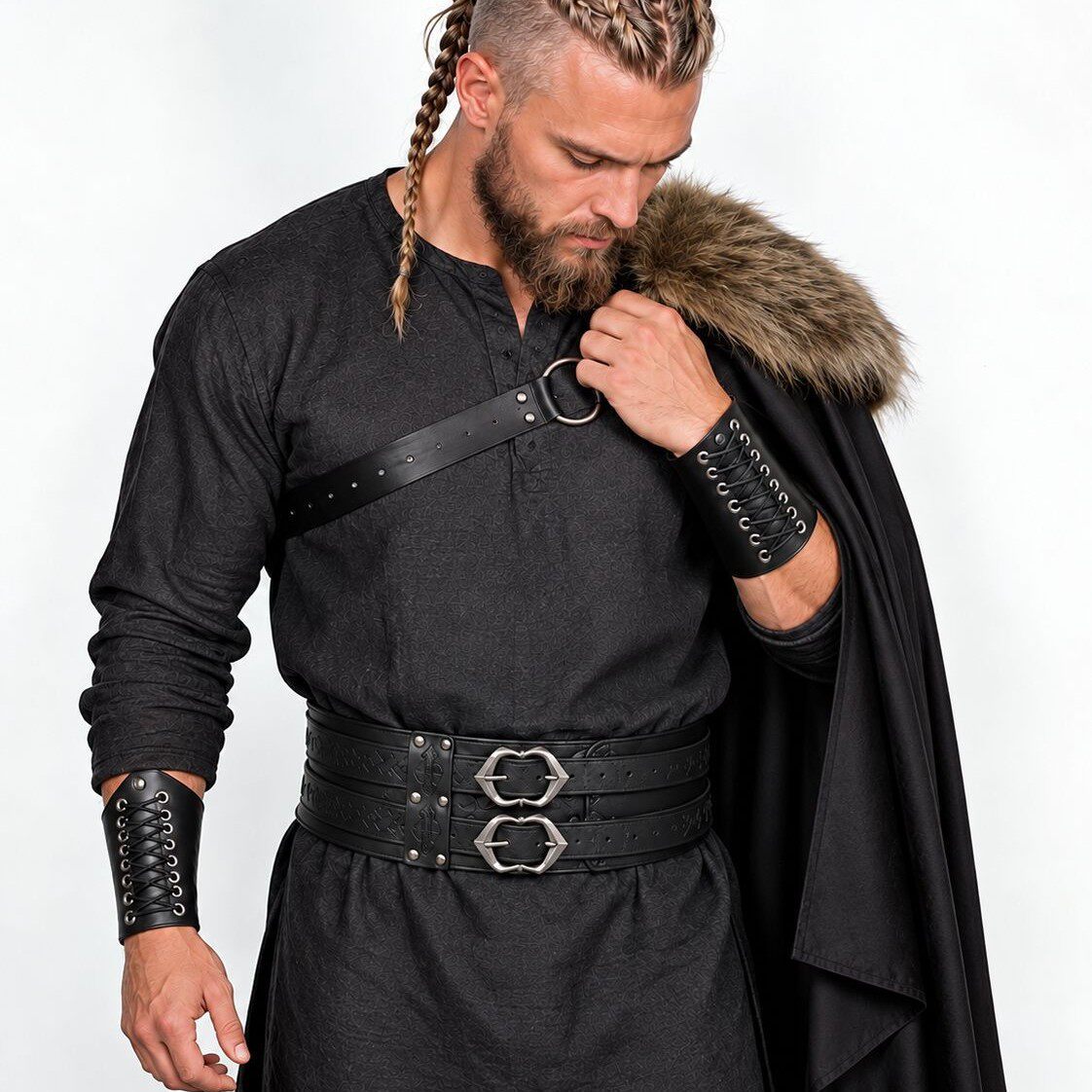 男女通用半披风战士骑士武士蛮族狼奇幻服装角色扮演游戏万圣节