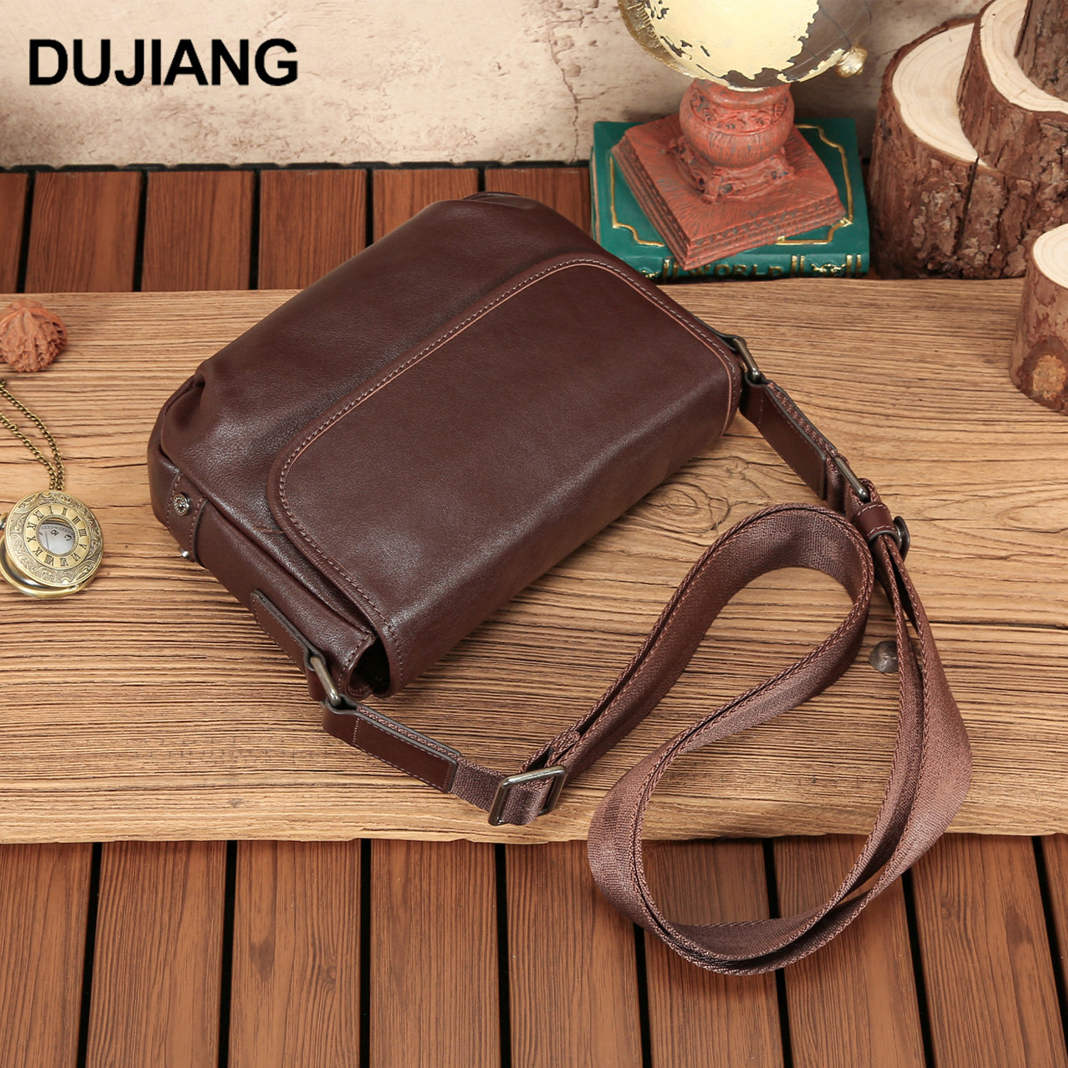 复古真皮斜挎包男跨境植鞣牛皮横款单肩包大容量简约休闲通勤男包