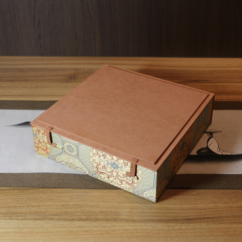 万花宋锦盘盘可刻字礼品空盒