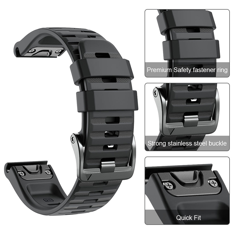 Garmin佳明飞耐时Fenix8官款快拆氟橡硅胶表带泰铁时7pro安夺epix
