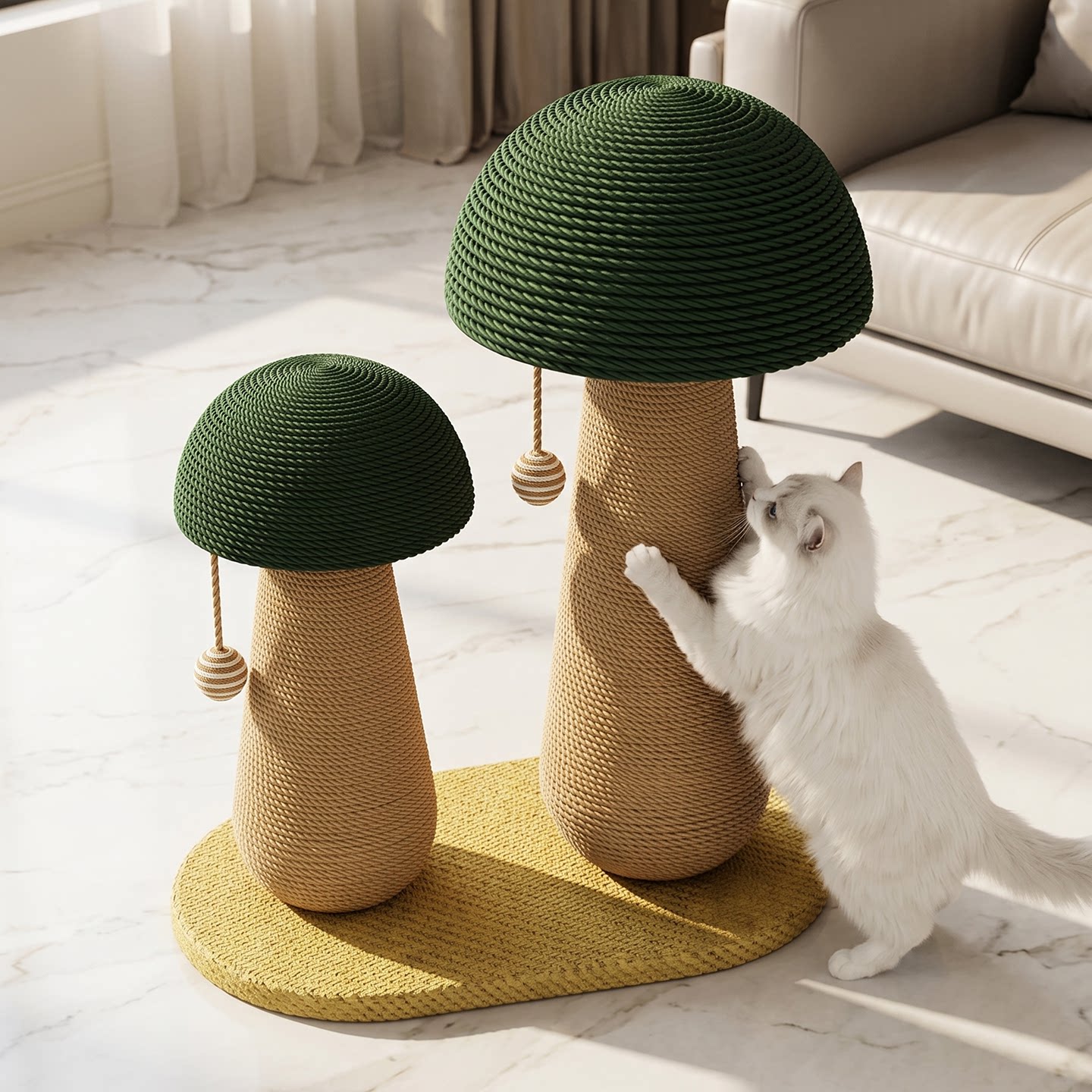 猫抓柱剑麻耐磨猫抓板猫咪抓爬架立式猫爬柱磨爪猫抓架蘑菇猫爬架