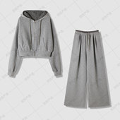 女 套装 连帽灰色卫衣阔腿裤 250861 悠悠自留款