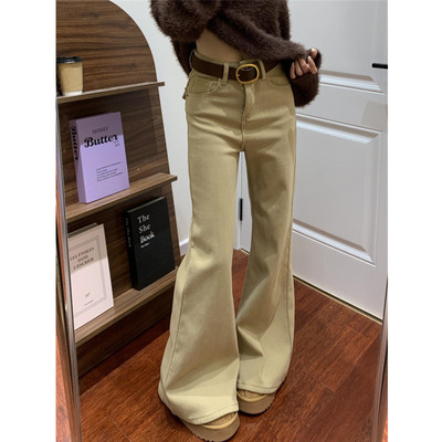 高个子加长版高腰阔腿牛仔裤女