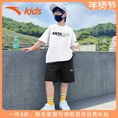 男大童短袖 新款 短裤 安踏童装 套装 2025秋季 儿童速干t恤运动服夏装