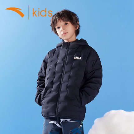 安踏童装儿童羽绒服2025春秋新款男童轻薄羽绒服大童保暖冬装外套