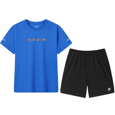 特步男童运动套装短袖T恤短裤
