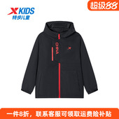儿童运动外套大童连帽冬装 特步童装 男童加绒保暖风衣2026秋冬新款