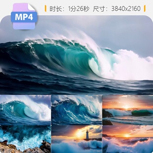 高清大海海浪巨浪乘风破浪惊涛拍岸气势磅礴宣传片头视频素材