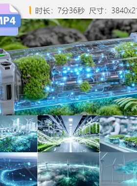 高清新能源未来科技城市能源数字化工业AI绿色制造环保视频素材