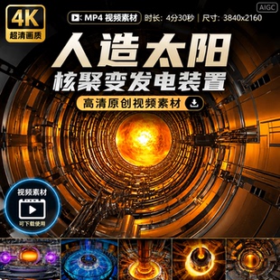 高清人造太阳核聚变原创装置可控裂变堆发电