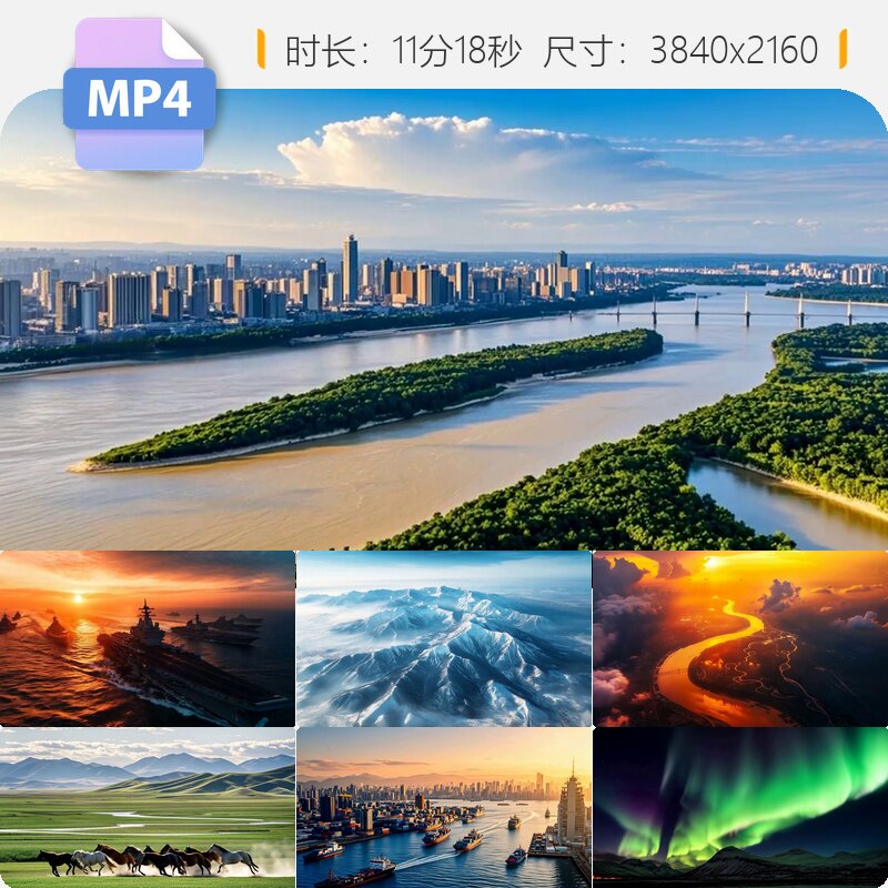 高清4K中国梦祖国风光原创航拍生态建设腾飞视频素材