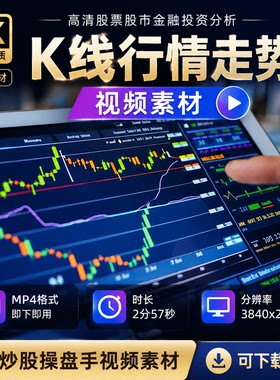 高清股票股市金融投资分析K线图行情走势数据炒股操盘手视频素材