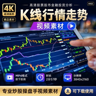 高清股票股市金融投资分析K线图行情走势数据炒股操盘手视频素材