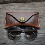 Портативные высококлассные кожаные ретро солнцезащитные очки ручной работы на солнечной энергии, из натуральной кожи, воловья кожа