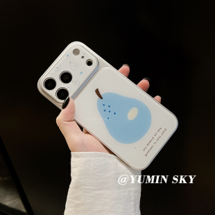 YUMIN SKY |适用ins夏日涂鸦蓝色星星梨子iPhone17promax苹果16pr