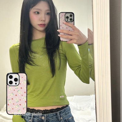韩ins少女心软妹碎花满印兔子欧尼博主17e手机壳适用iphone17prom