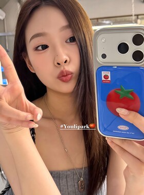 由里公园ins韩系小众简约电镀西红柿标签17适用17pro苹果17ProMax