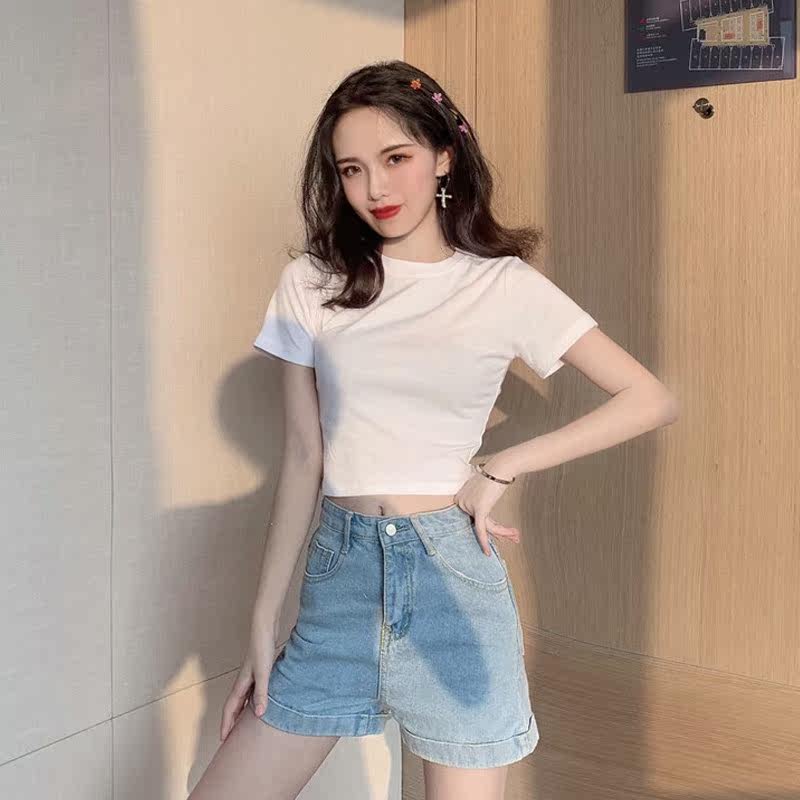 ins Ultra-fire Solid have cash less than that is registered in the accounts 2020 Spring new pattern Korean Edition Internal lap Base coat Self cultivation Short sleeved jacketin the Women's clothing/Boutique , T-shirt  category - from Buy2taobao.com to provide professional Taobao agent buy service