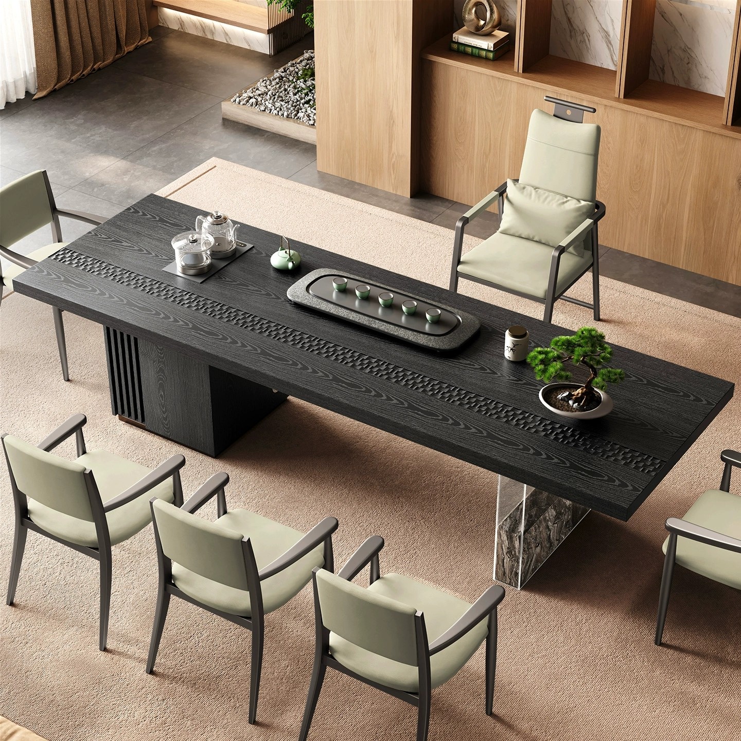 现代简约客厅茶水柜一体多功能办公室茶台现代轻奢实木茶桌椅组合,住宅家具,家用茶台/茶桌,淘宝优惠券,粉丝福利购,淘宝优惠卷