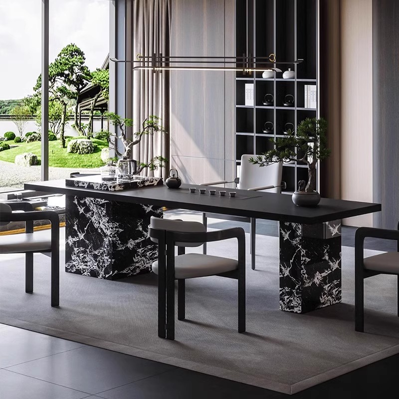 轻奢高端办公室茶室一体待客茶桌