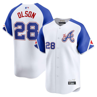 亚特兰大勇士队 Atlanta Braves 28#OLSON 男子运动透气棒球服