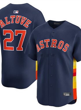 休斯顿太空人队 Astros Houston Astros 27#ALTUVE男子棒球服