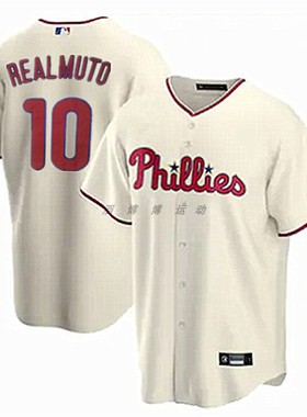 费城费城人队 Philadelphia Phillies 10#REALMUTO男子透气棒球服