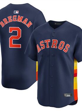 休斯顿太空人队  Astros Houston Astros 2#bregman  男子棒球服