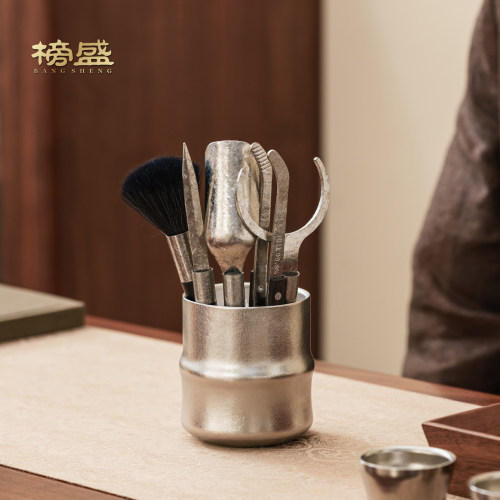 榜盛纯钛竹节茶道六君子