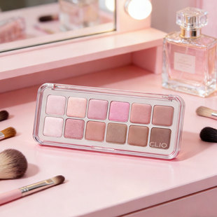 韩国新款clio眼影盘12色哑光珠光持久易上色修容盘自然01空气感03