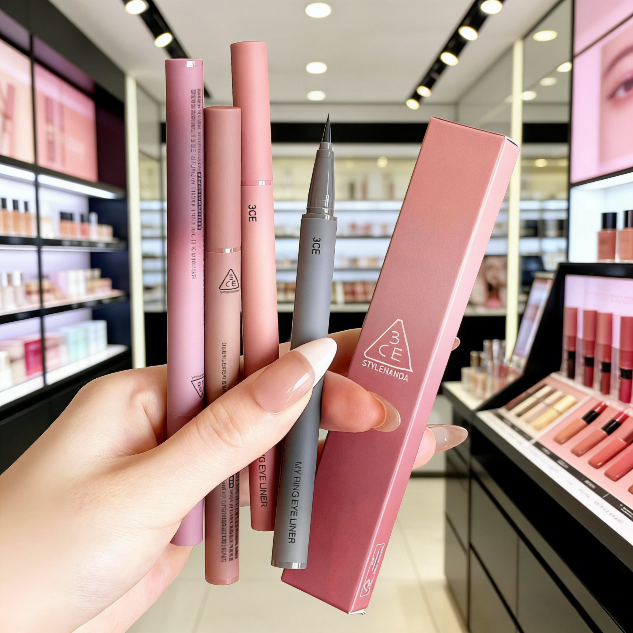 韩国三熹玉3CE光环眼线液笔极细防水防汗持久不易晕染棕色新手ce3