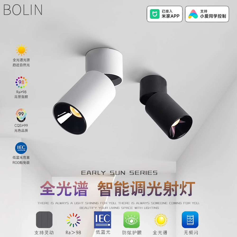 mesh2.0明装射灯可调节角度led防眩折叠智能射灯背景墙走廊洗墙灯,家装灯饰光源,明装射灯,淘宝优惠券,粉丝福利购,淘宝优惠卷