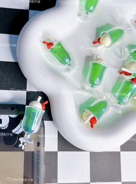 日单散货Rement食玩绿色冰淇淋杯DIY滴胶奶油胶手机壳配件公仔