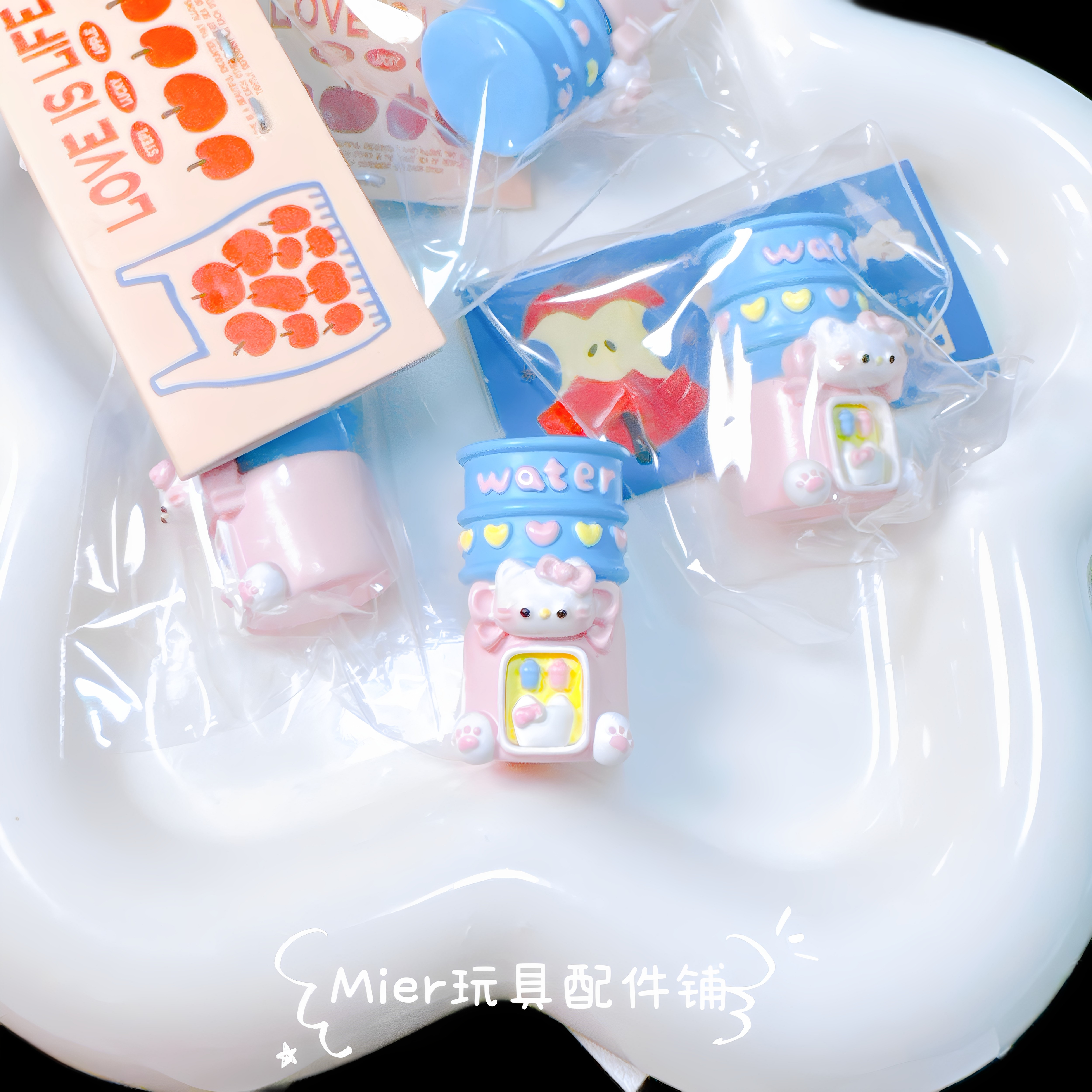 PU设计款Hello Kitty饮水机DIY公仔配件装饰材料链条串珠摆件