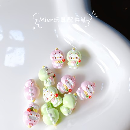 PU设计款Hello Kitty小鼻嘎恐龙变装奶油胶公仔DIY串珠笔刀配件