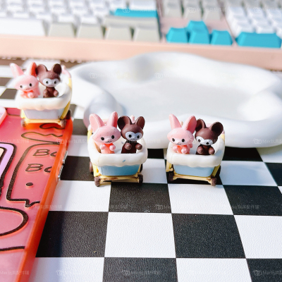 盲盒配件Dimmo猫咪小推车配件食玩DIY滴胶奶油胶手机壳挂件笔刀