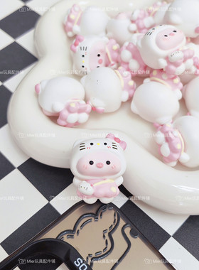 PU设计款Hello Kitty猪猪变装公仔DIY串珠奶油胶手机壳摆件笔刀